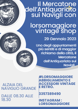 Il mercatone dell’antiquariato sui navigli con lorsomaggiore vintage shop
